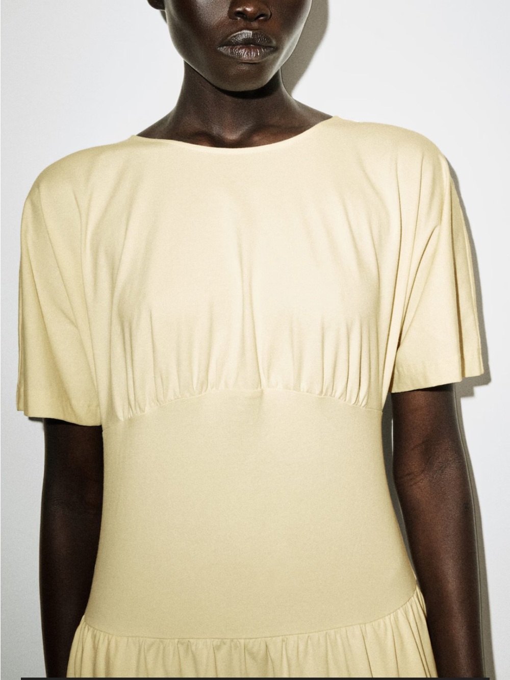 COS Soft Cream Dress with Short Sleeves - Picture 7 of 8